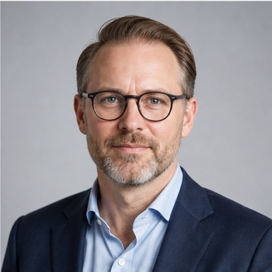 Illustrative professional portrait of fictional profile Lucas Meyer